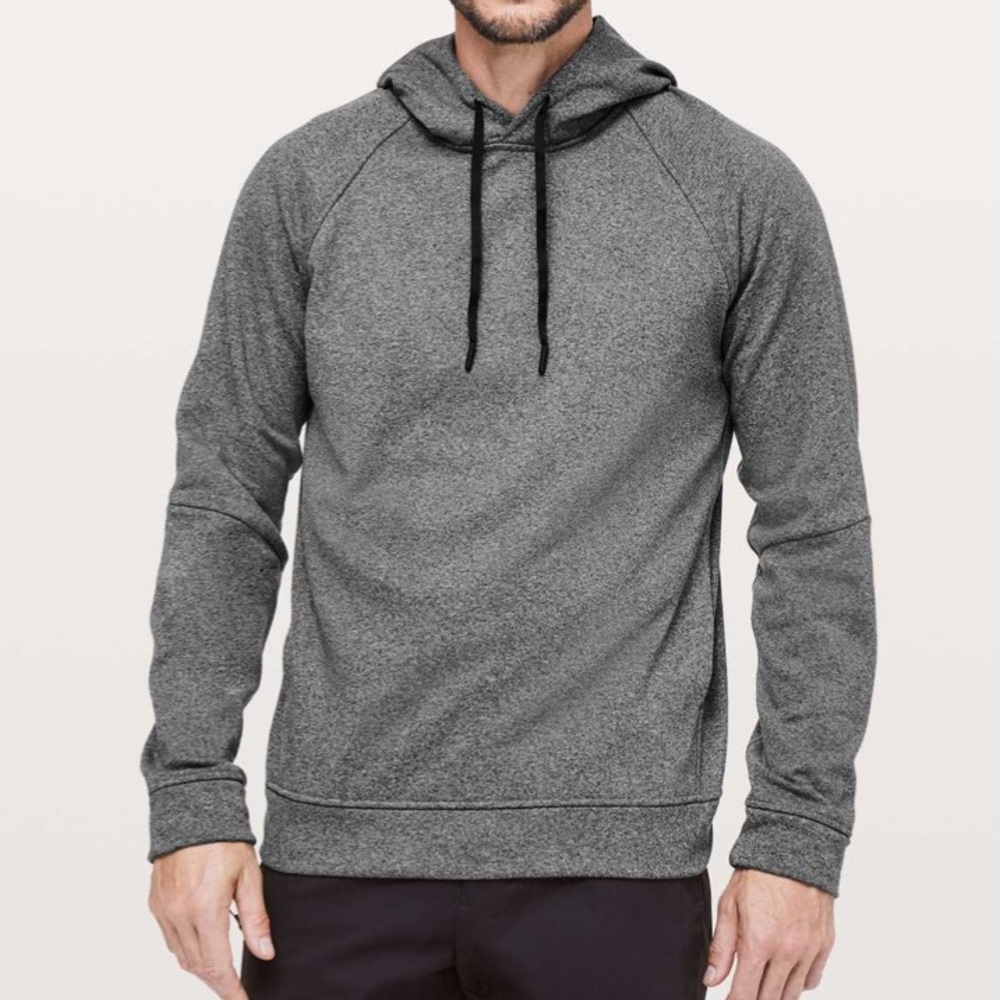 Lululemon City Sweat Pullover Hoodie Thermo Heathered Light Cast Mens